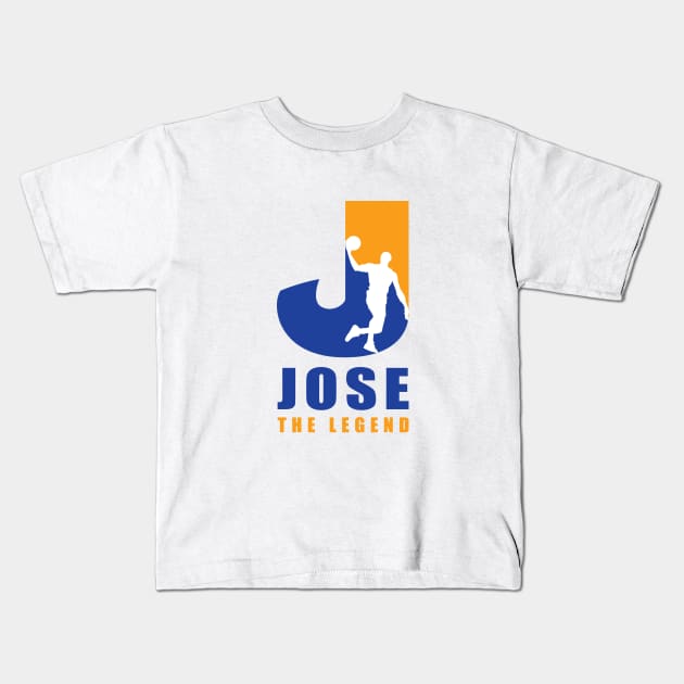 Jose Custom Player Basketball Your Name The Legend Kids T-Shirt by Baseball Your Name